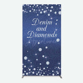 Aperturee Aperturee Denim Diamonds Navy Blue Birthday Rectangle Backdrop